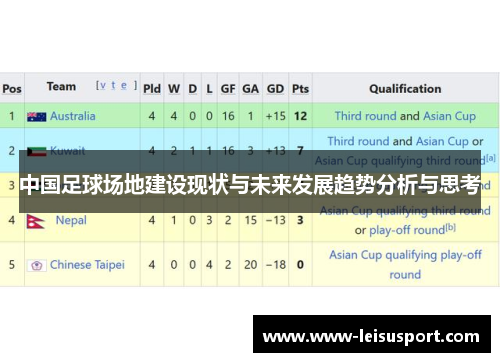 中国足球场地建设现状与未来发展趋势分析与思考